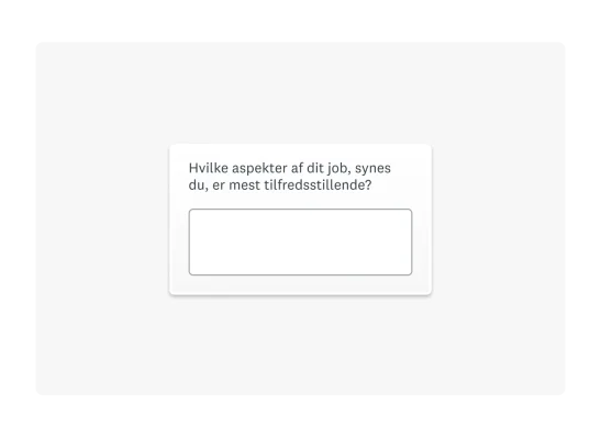 Eksempel på åbent spørgsmål i spørgeundersøgelse