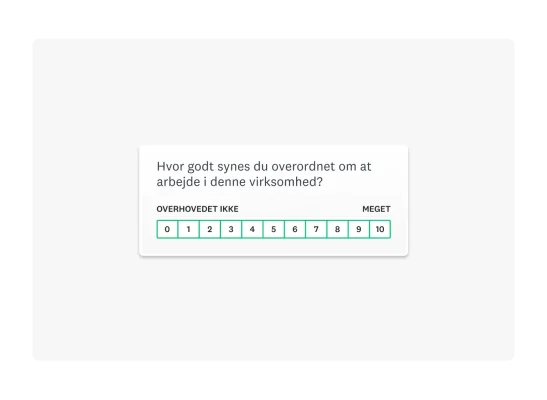Spørgeskema om jobtilfredshed med besvarelse med Likert-skala