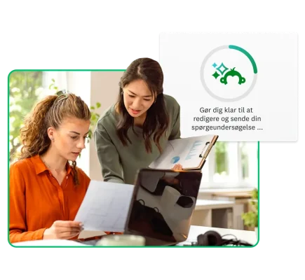 to kvinder arbejder på en markedsanalyse med ai