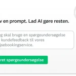Skærmbillede af SurveyMonkey AI, der beder brugeren om at skrive en prompt for at få oprettet en spørgeundersøgelse automatisk