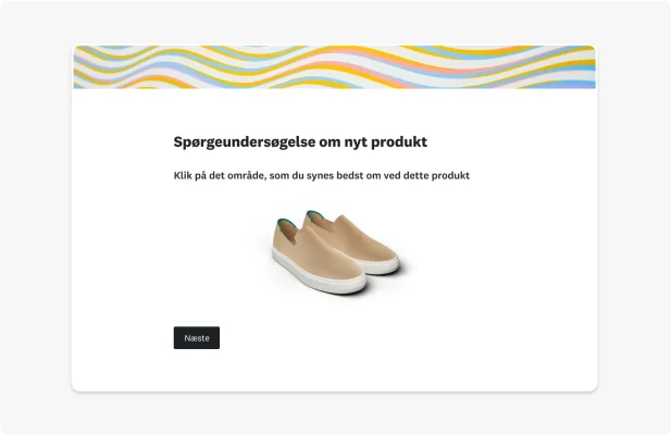 skærm med spørgeundersøgelse til produktudvikling
