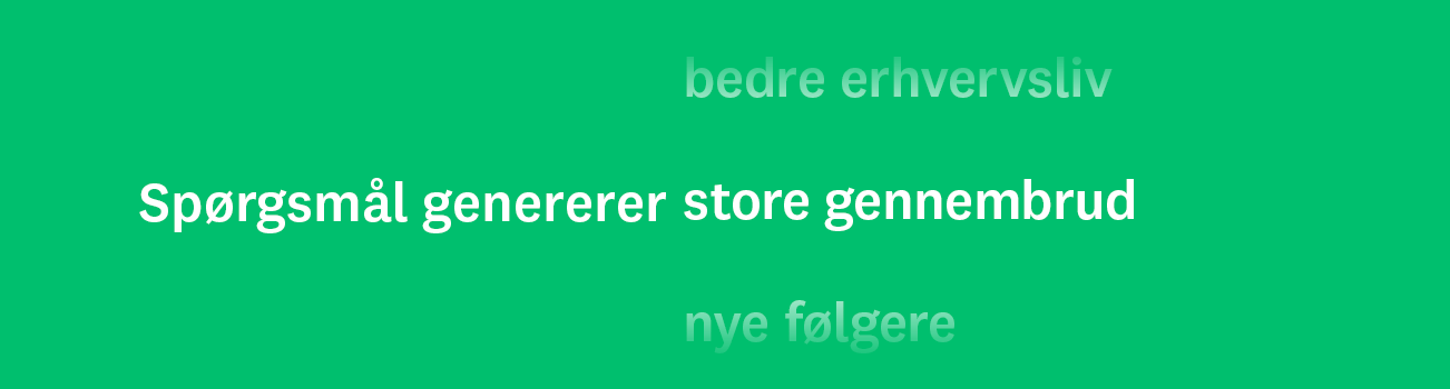 Et animeret billeder viser, hvordan det at stille spørgsmål kan forme din virksomhed