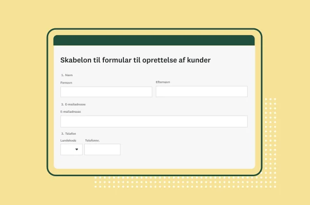 Skærmbillede af SurveyMonkeys formular til oprettelse af nye kunder