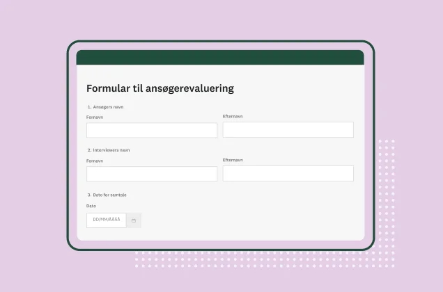 Skærmbillede af SurveyMonkey-skabelon til formular til ansøgerevaluering