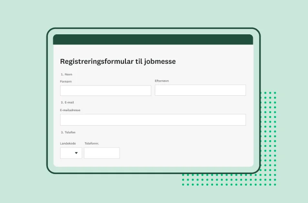 Skærmbillede af SurveyMonkey-skabelon til registreringsformular til jobmesse