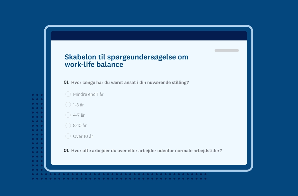 Skærmbillede af SurveyMonkey-skabelon til spørgeundersøgelse om work-life balance