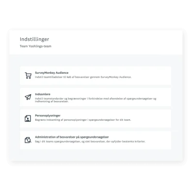 Vælg indstillinger til dit team
