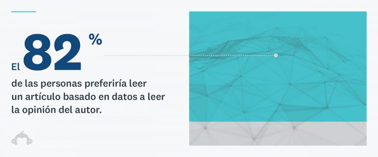 El 82 % de las personas preferiría leer un artículo basados en datos a leer la opinión del autor