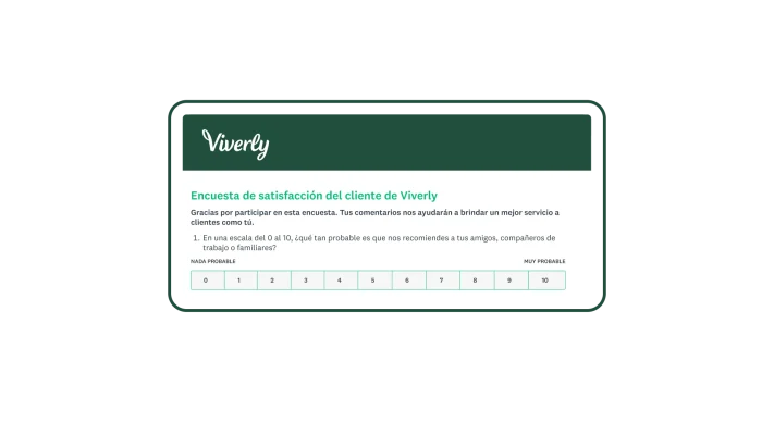 Cuadro de encuesta de NPS verde