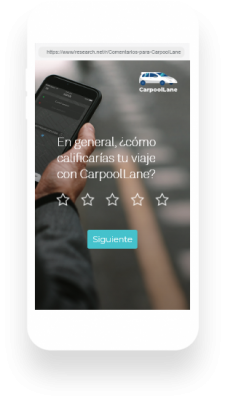 Encuesta personalizada en dispositivo móvil