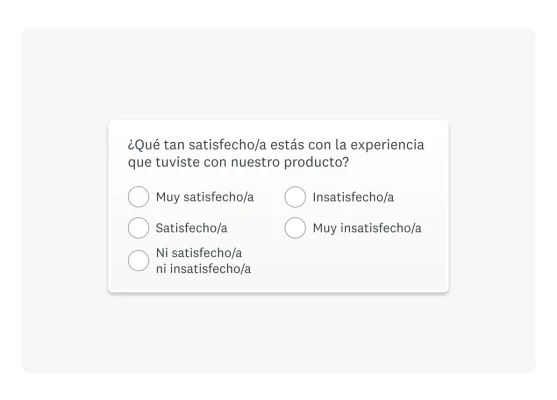Una encuesta de satisfacción del cliente