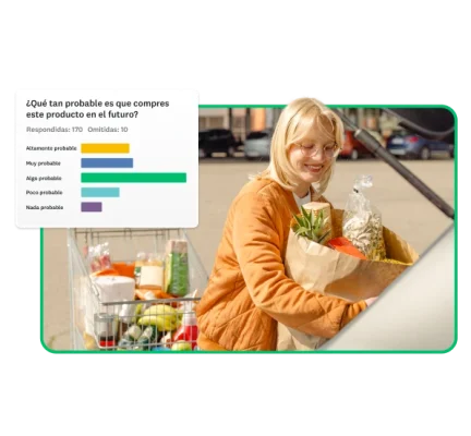 Pregunta de ejemplo de una encuesta de análisis sobre el comportamiento de los clientes: ¿Qué tan probable es que compres este producto en el futuro?