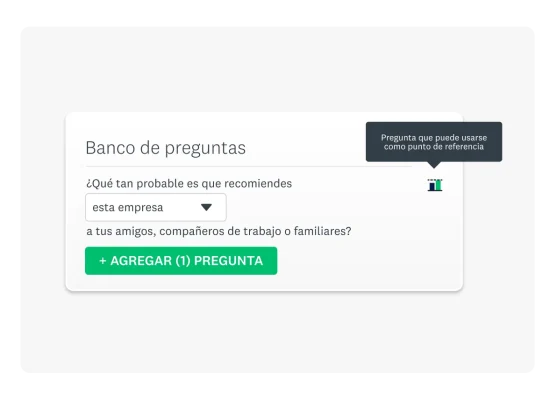 Captura de pantalla de una pregunta de encuesta del banco de preguntas