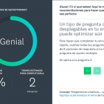 Imagen del Genio de SurveyMonkey: Índice estimado de finalización: 84 %. 2 minutos para completarla. La calificación general de la encuesta es "Genial". Se ofrecen dos recomendaciones para que la encuesta sea perfecta.