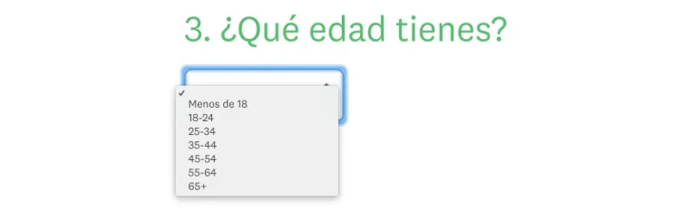 Pregunta cerrada con menú desplegable