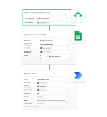 Captura de pantalla de las diversas integraciones de SurveyMonkey con otras aplicaciones.