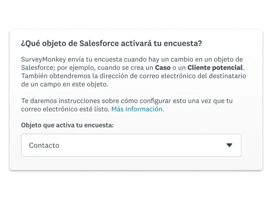 Elige cómo activar un correo electrónico con Salesforce y SurveyMonkey