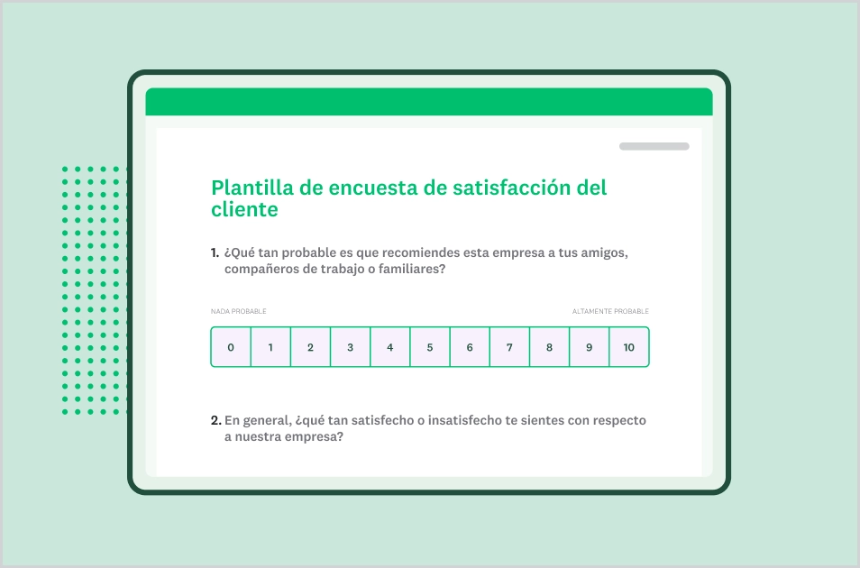 Captura de pantalla de la plantilla de encuesta de SurveyMonkey sobre satisfacción del cliente