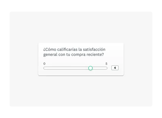 Ejemplo de pregunta de escala deslizante