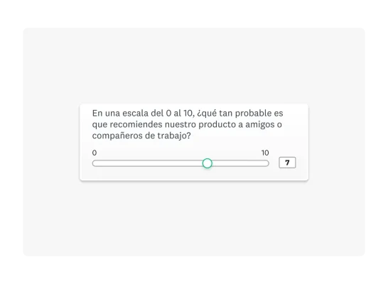 Ejemplo de pregunta de encuesta de NPS