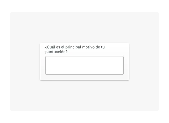 Pregunta abierta del NPS en formato de encuesta
