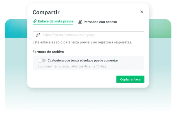 Función de enlace de vista previa que permite agregar comentarios directamente