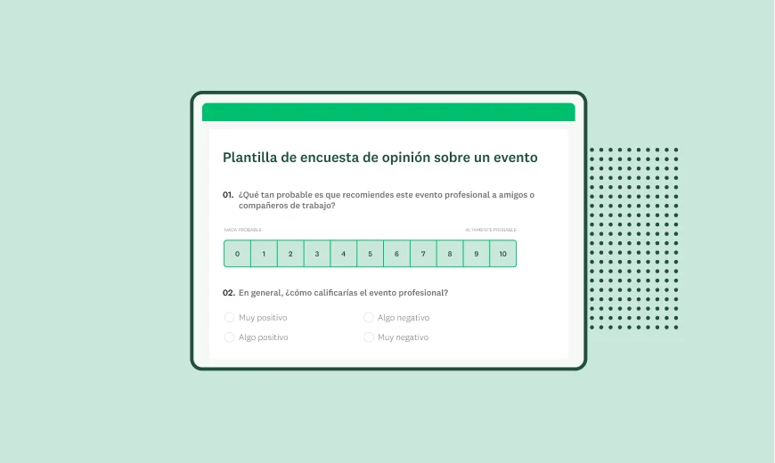Screenshot of SurveyMonkey event feedback survey template