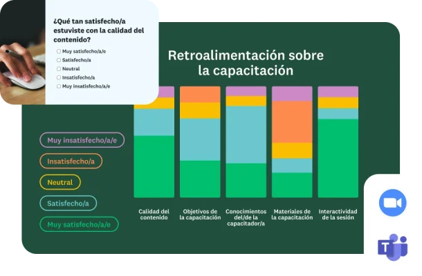 Interfaz de una encuesta de retroalimentación sobre la capacitación