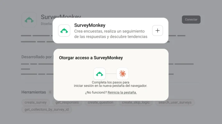 Pasos para instalar el conector de SurveyMonkey para Claude