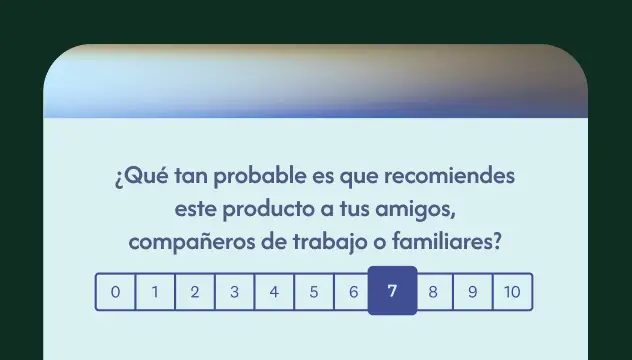 Pregunta de escala de valoración de recomendación de Net Promoter Score