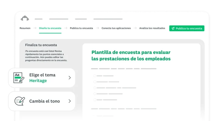 Captura de pantalla del editor rápido para la creación de encuestas