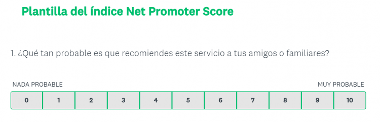 Plantilla de pregunta NPS