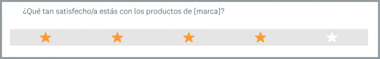 Escala de diferencial semántico en una pregunta de valoración con estrellas
