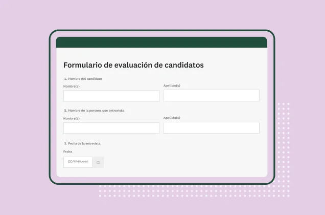 Captura de pantalla de la plantilla de formulario de evaluación de candidatos de SurveyMonkey