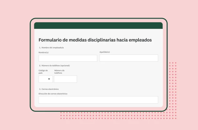 Captura de pantalla de la plantilla de formulario de medidas disciplinarias hacia empleados de SurveyMonkey