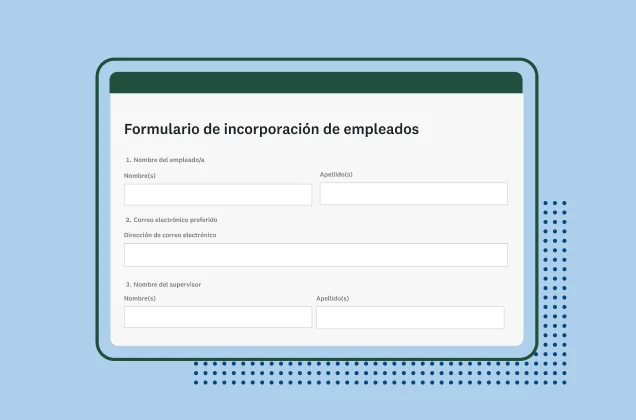 Captura de pantalla de la plantilla de formulario de incorporación de empleados de SurveyMonkey