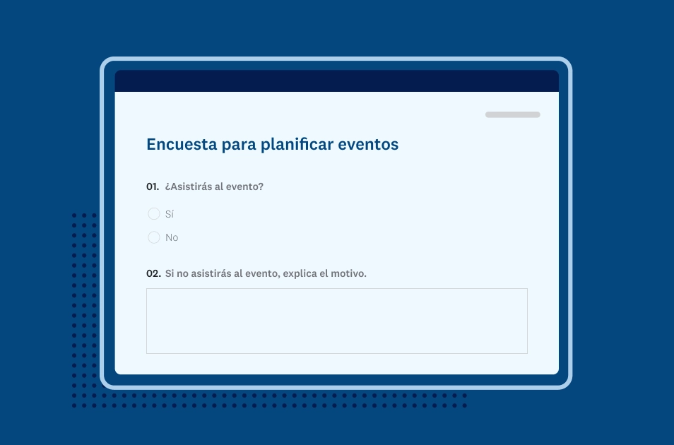 Captura de pantalla de la plantilla de encuesta de SurveyMonkey para planificar eventos
