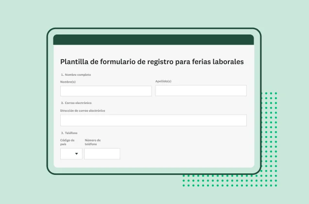 Captura de pantalla de la plantilla de formulario de registro para ferias laborales de SurveyMonkey