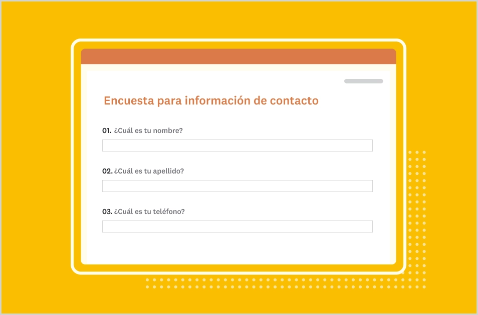 Captura de pantalla de la plantilla de encuesta de SurveyMonkey para confirmar asistencia y recibir información de contacto