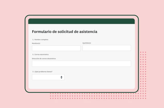 Captura de pantalla del formulario de SurveyMonkey de solicitud de asistencia