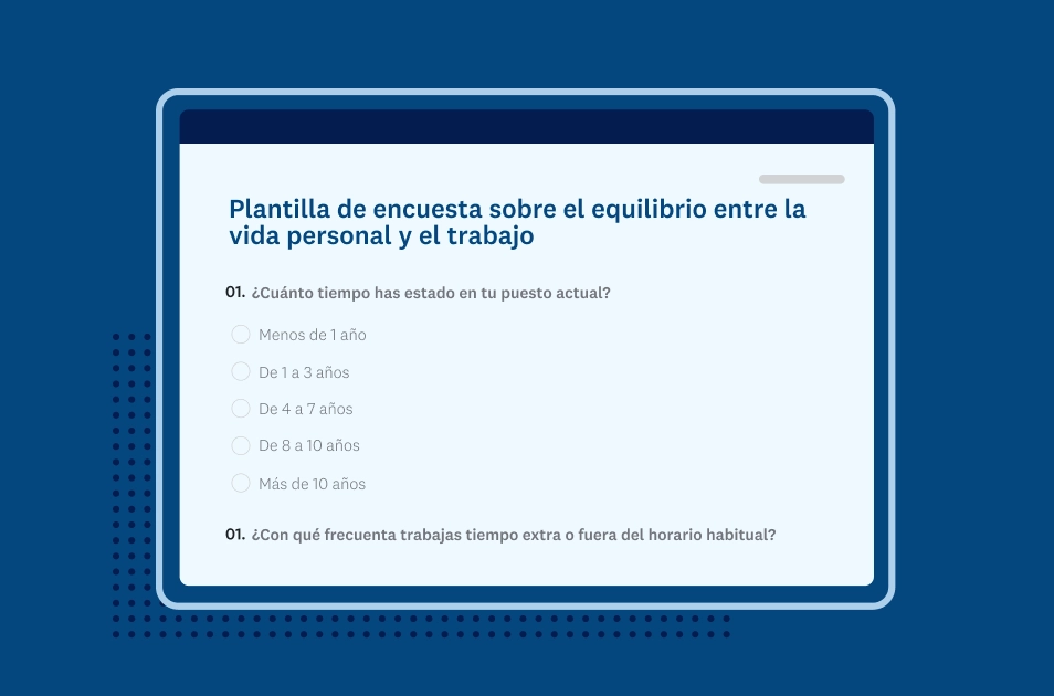 Captura de pantalla de la plantilla de encuesta de SurveyMonkey sobre el equilibrio entre la vida personal y el trabajo