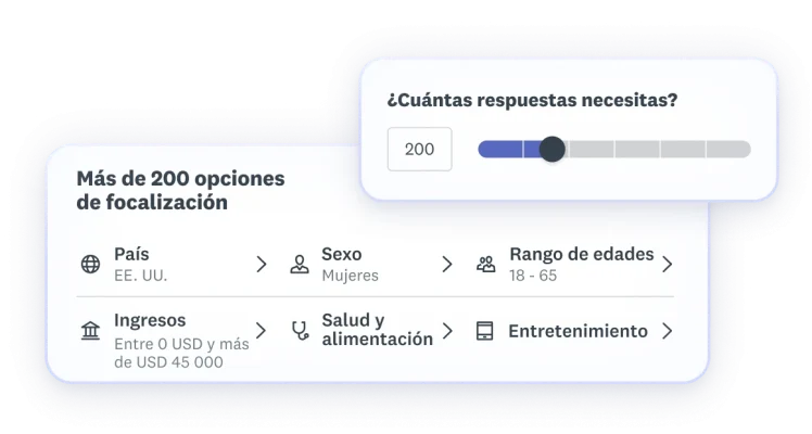 Panel de lanzamiento de producto en línea con respuestas filtradas