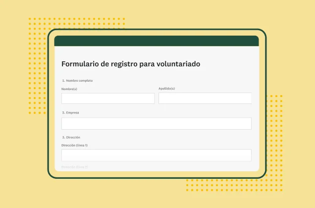 Plantilla de SurveyMonkey para el formulario de registro de voluntario