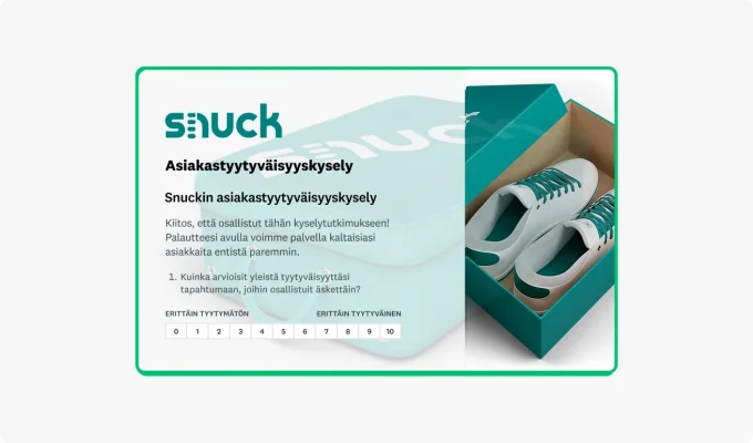 Esimerkki asiakastyytyväisyyskyselyn kysymyksestä