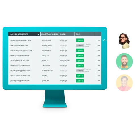 Luettelo sähköpostiosoitteista tietokoneella