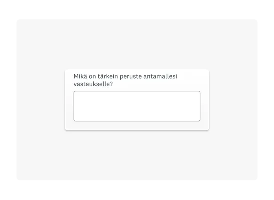 Esimerkki avoimesta NPS-kysymyksestä