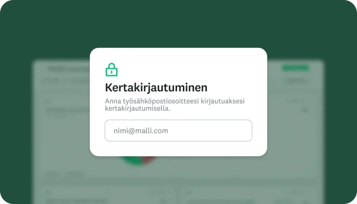 Ikkuna, jossa näkyy kertakirjautumisvaihtoehto