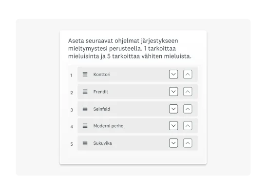 Esimerkki luokituskysymyksestä