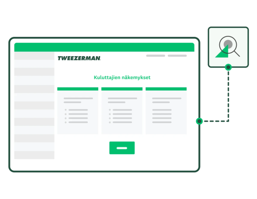Näyttökuva SurveyMonkeyssa luodusta Tweezermanin kuluttajanäkemysten raportista