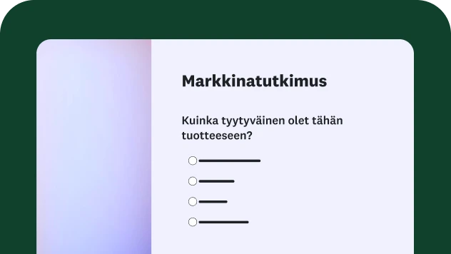 Näyttökuva markkinatutkimuksen kyselytutkimusmallista
